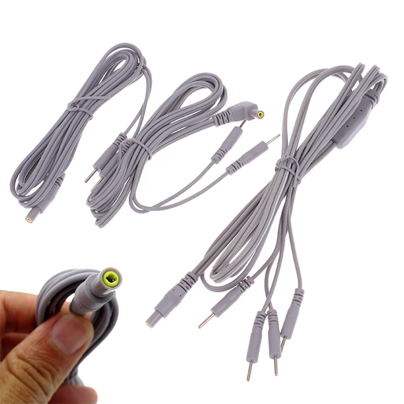 

2/4Buttons Electrotherapy Electrode Lead Electric Shock Wires Cable For Tens Massager Connection Cable Massage & Relaxation ACC