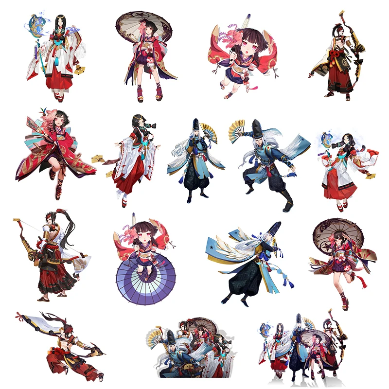

16 Models Onmyoji Game Character Heat Transfers Washable Sticker Iron On Patches DIY Solid Color T-shirt Decorative Printing