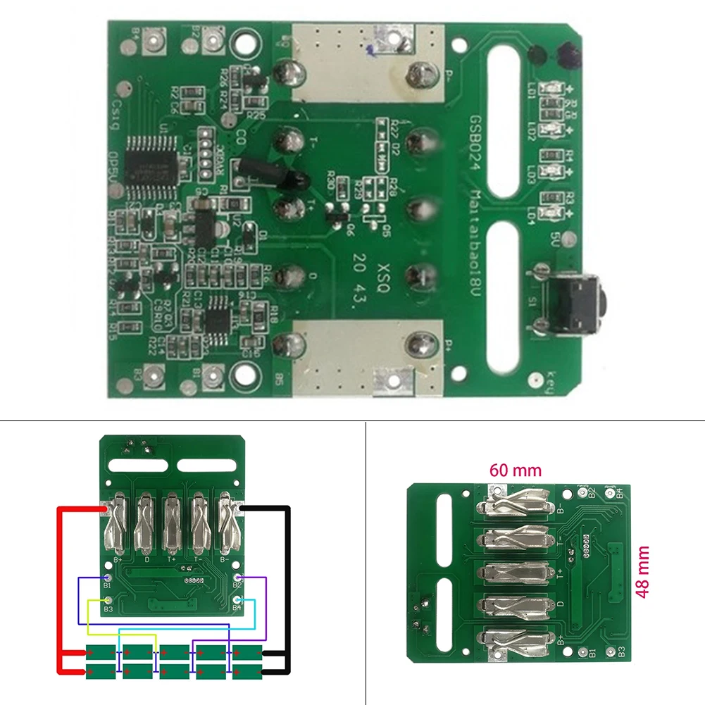 Charging Protection Circuit Board PCB Board For Metabo 18V Lithium Battery Rack Power Tool Parts Replacement enlarge