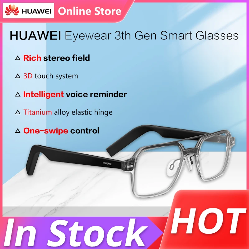Смарт-очки HUAWEI Eyewear 3-го поколения HD вызов | Открытый акустический дизайн Умное