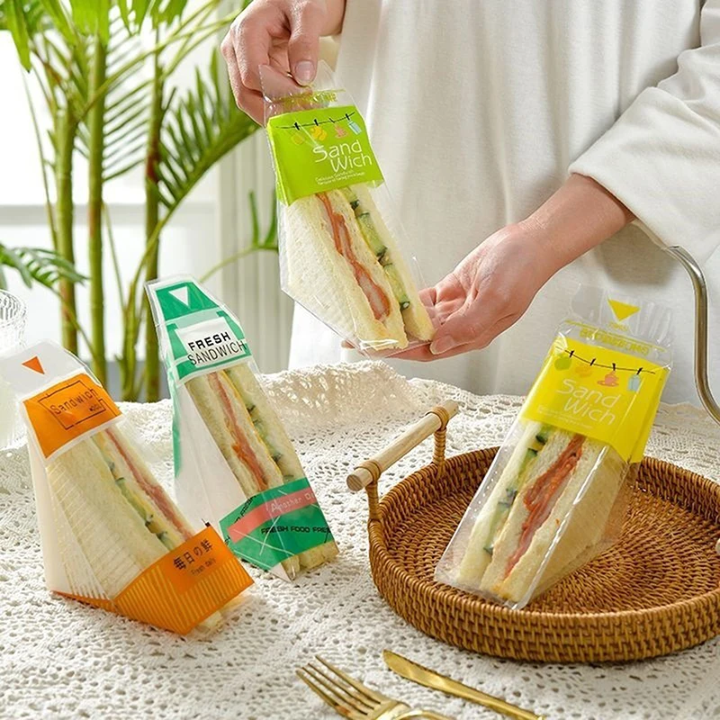 100 упаковок для сэндвичей специальный одноразовый легко рваемый прозрачный