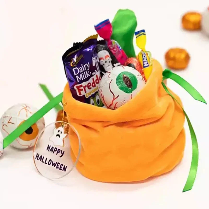 

10pc Velvet Pumpkin Bag Halloween Bat Candy Bags Trick or Treat Antlers Bunny Gift Packing Bags Dropshipping Party Decoration
