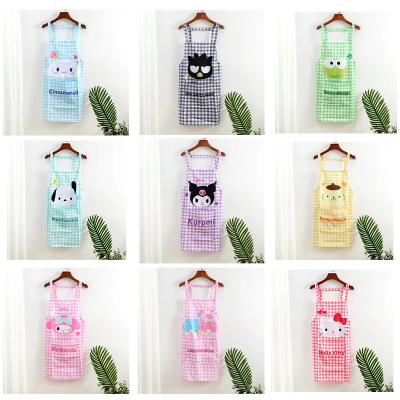 

Фартук Sanrioed серии My Melody Cinnamoroll Kuromi, тряпочка для чистки, большой кухонный фартук, аниме портативная игрушка, подарок для девочки