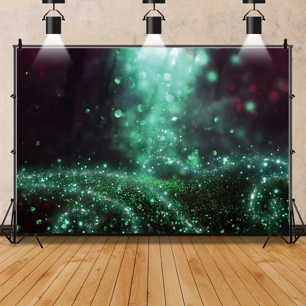 

Laeacco Backdrops Birthday Wedding Fantasy Glitter Star Polka Dot Light Bokeh Love Photography Background Photo Studio Photocall