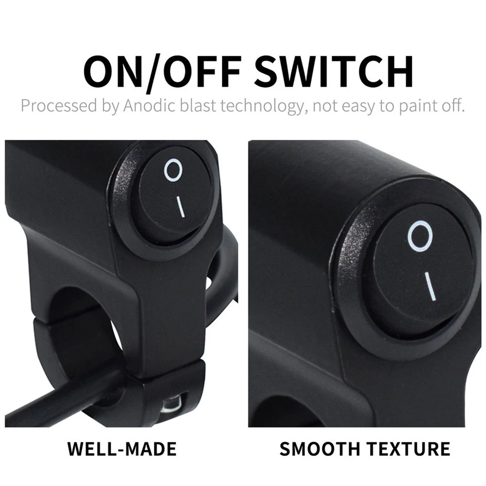 

Motorcycle Handlebar Headlight Switch Motorbike Fog Spotlight On/Off Switch Waterproof Aluminum Alloy Switch For 12V 22mm Scoote