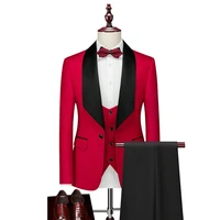 boutique s 5xl blazer vest trousers italian style mens gentleman fashion business elegant slim casual formal 3 piece suit