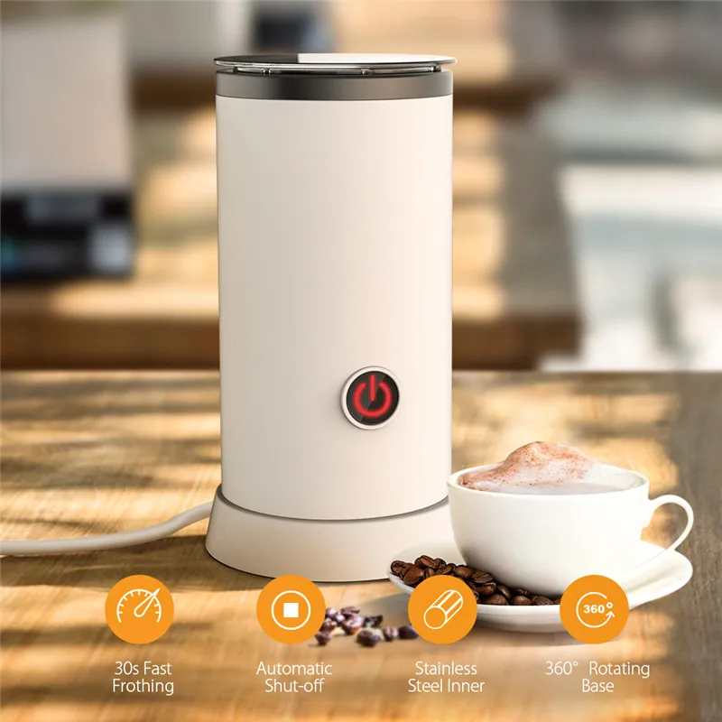 

110V/220VElectric Milk Frother Machine Warmer 550W Automatic Milk Fast Heating 240ML Stainless Steel Inner Foam Maker