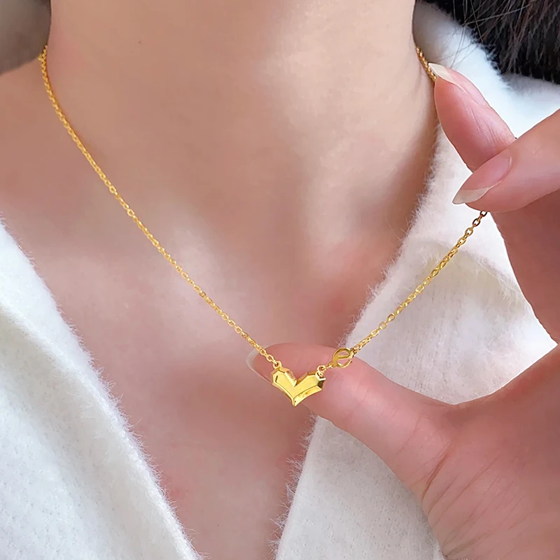 Heart Necklace Korean Fashion Free Shipping Women Accessories Pendants and Necklaces Stainless Steel Jewelry Pendant