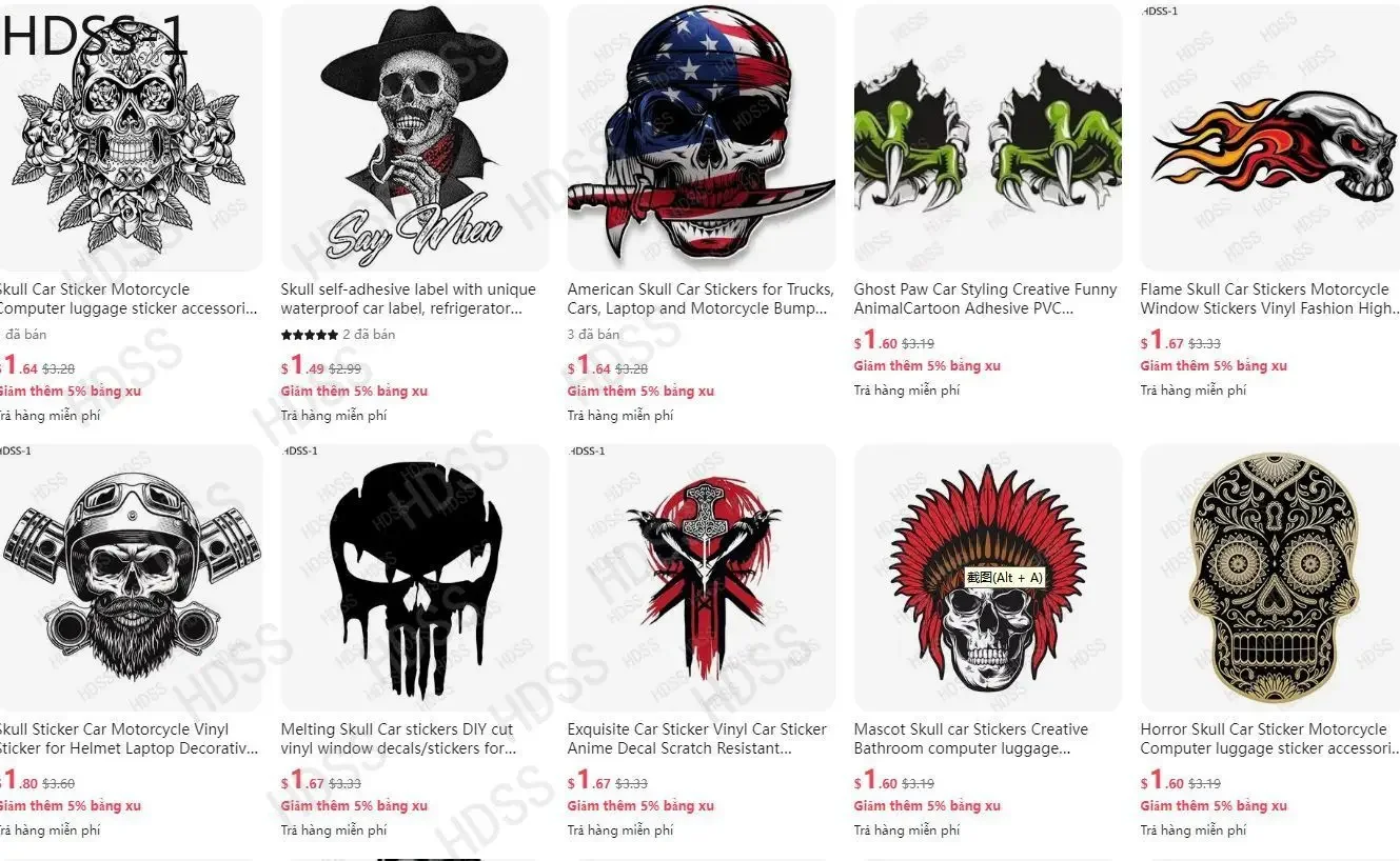 HDSS-индивидуальная наклейка виниловая с черепом смерти водонепроницаемая