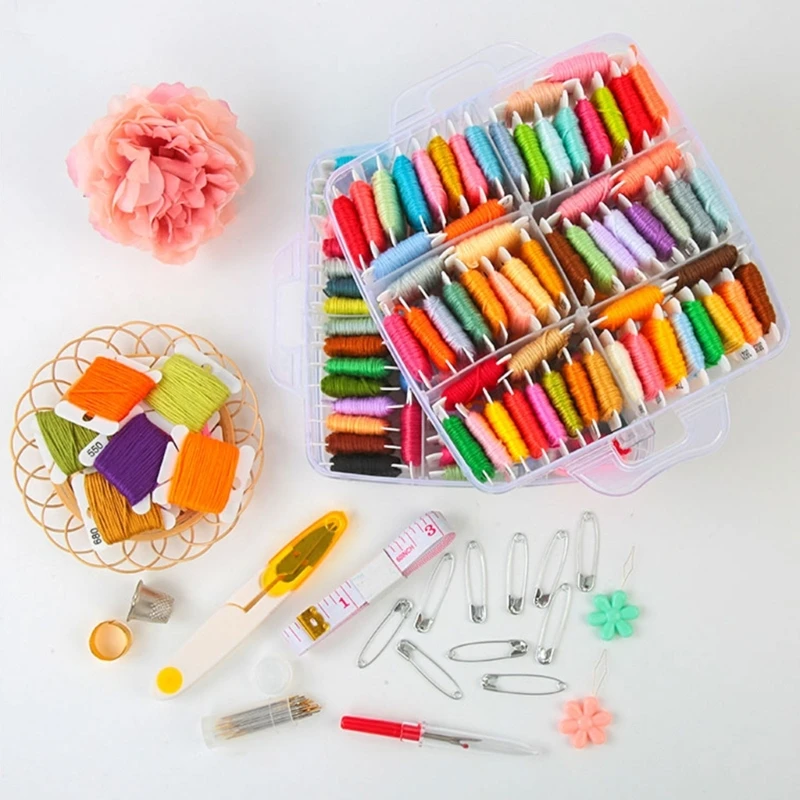 

Embroidery Thread Set with Storage Box for Craft 150 Colors Embroidery Thread Dropship