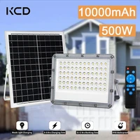 10000mah solar flood light outdoor solar 500w ip67 waterproof lampe solaire exterieur solar panel lightings foco solares yard