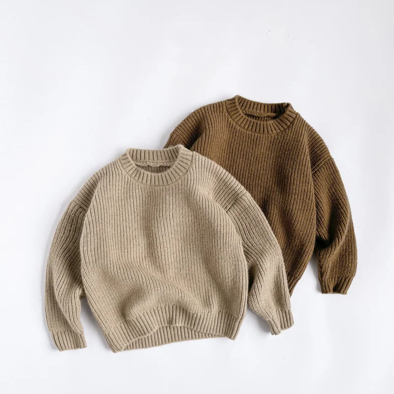 

Kids Knitted Pullover Sweater For Girls Boys Autumn Winter Loose Children's Clothing Knitwear Korean Style Baby Sweater 1-6Years