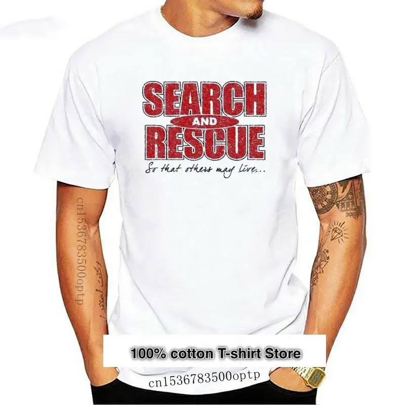 

Camiseta con estampado de pantalla para SAR-SEARCH, camiseta atlética gris, SO OTHERS MAY LIVE, RESCUE