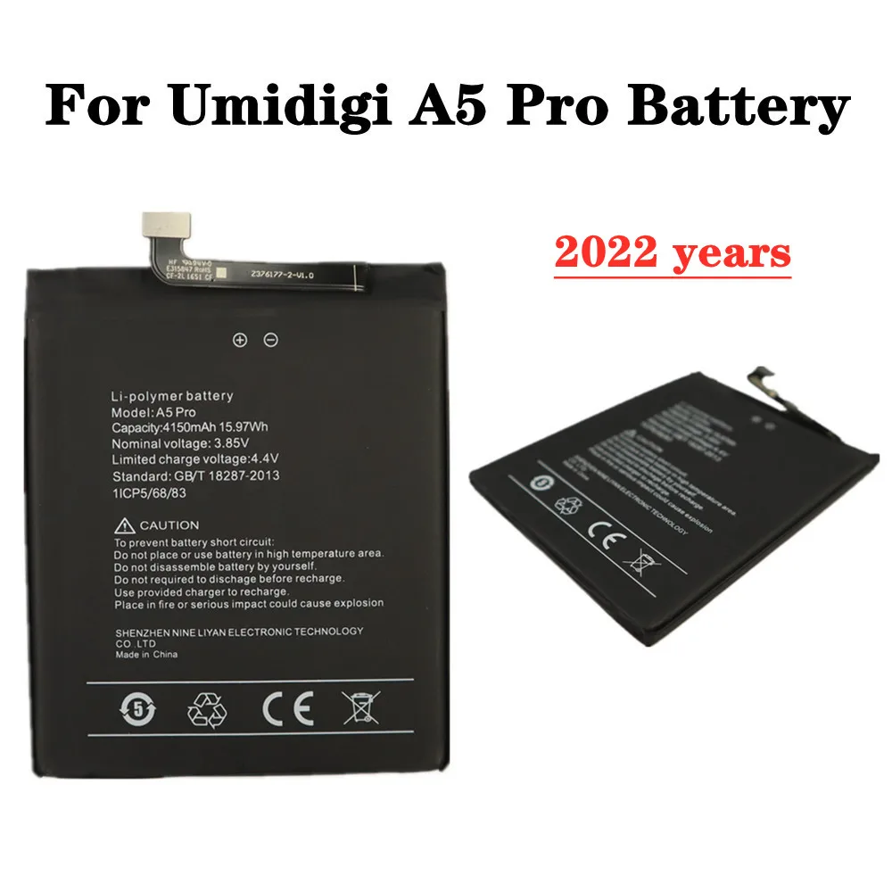 

2022 years New BatteryFor UMI Umidigi A5 Pro A5Pro Phone Battery 4150mAh High Quality New Bateria Batteries In Stock