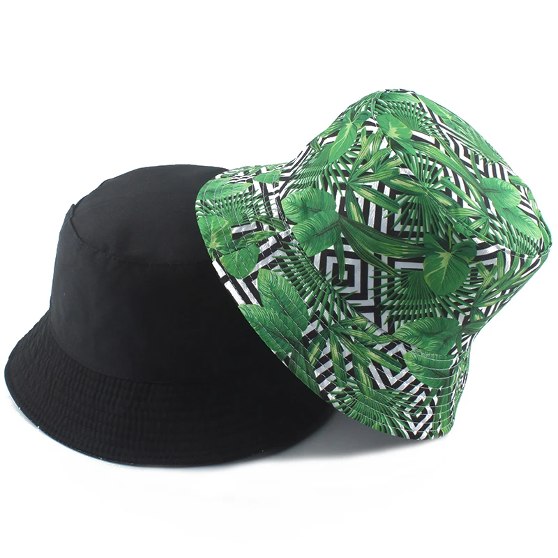 

2022 New Summer Unisex Bucket Hat Fashion Print Panama Sun Hat Reversible Bob Chapeau Fishing Fisherman Hat
