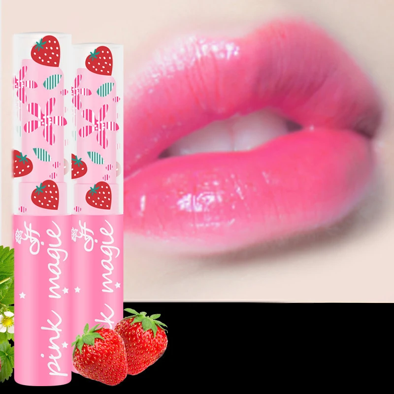 

Strawberry Lip Blam Temperature Change Lip Balm Vitality Color Lipstick Lip Balm Change Lipstick Lip Care Beauty Makeup