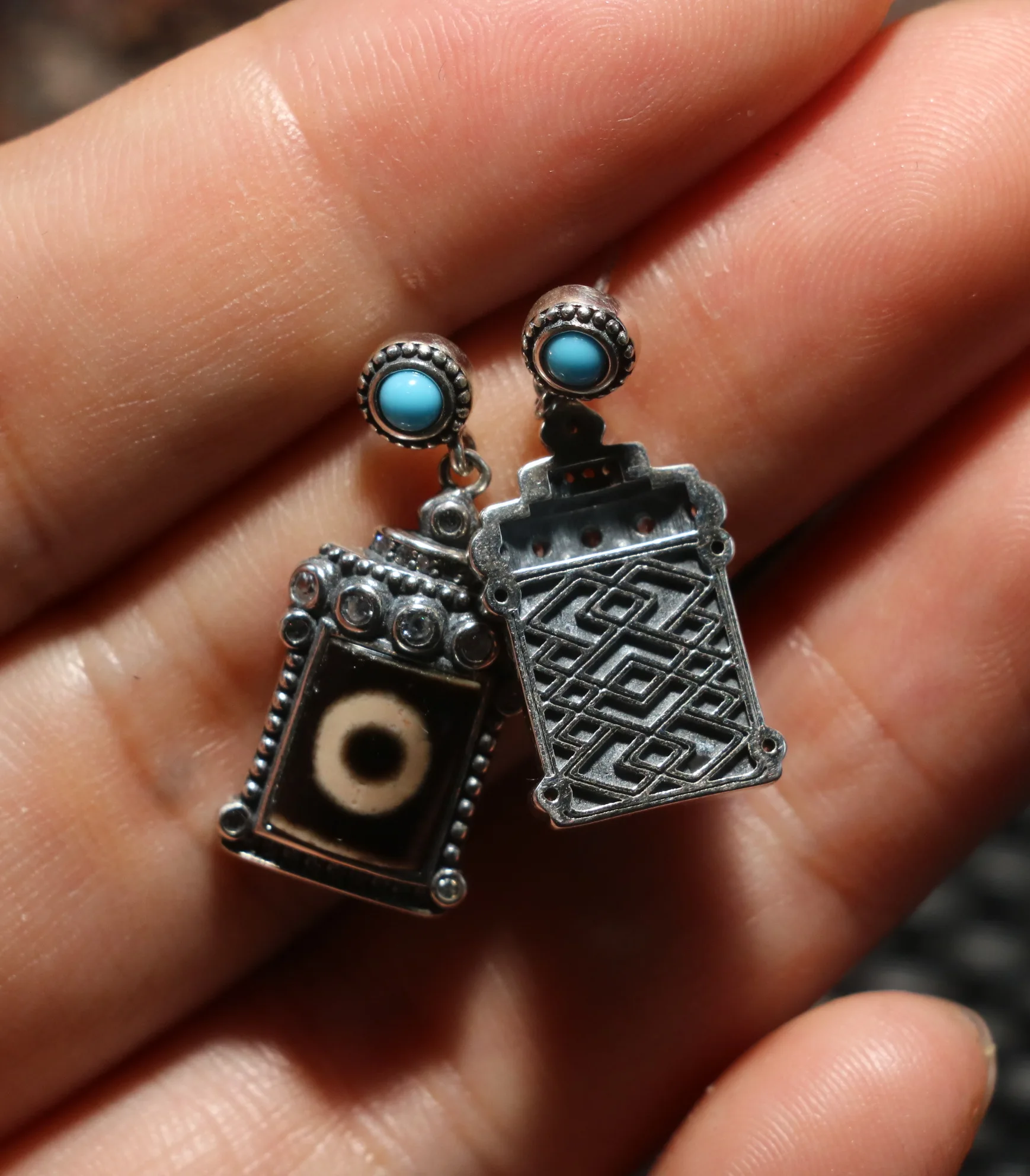 Уникальные тибетские старые кольца A Pair Energy из драгоценного камня