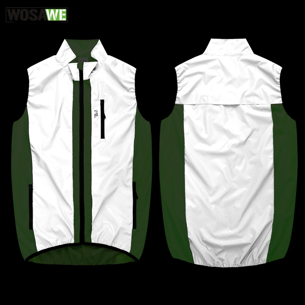

WOSAWE Men's Windbreaker Cycling Reflective Vest Windproof Sleeveless Jacket Bicycle Maillot MTB Road Bike Tops Racing Gilet