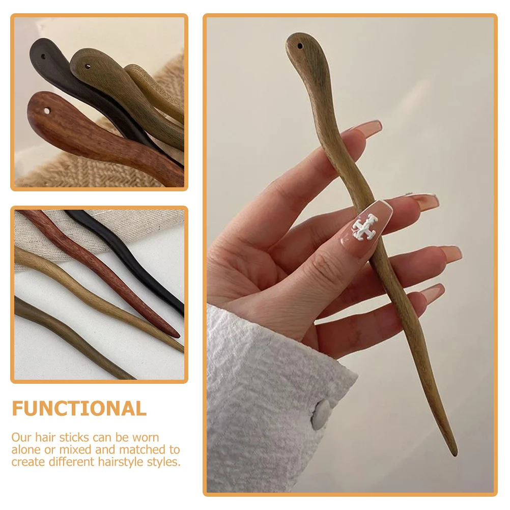 4 шт. винтажные палочки для волос из китайского дерева зеленого цвета) аксессуары