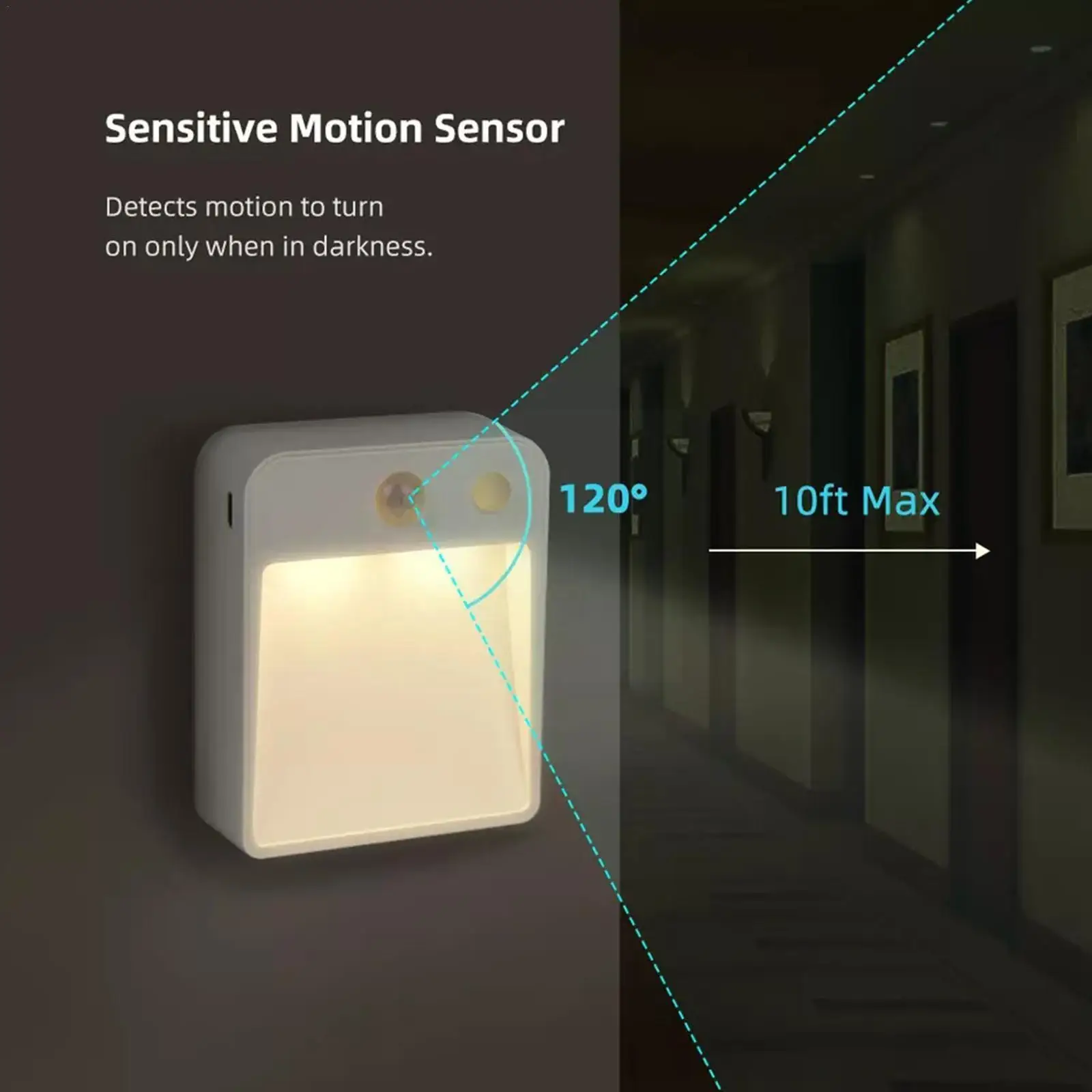 

Беспроводной светодиодный ночсветильник с датчиком движения, питание от аккумулятора или USB, для спальни, кабинета, ванной, лестницы Y2Q3