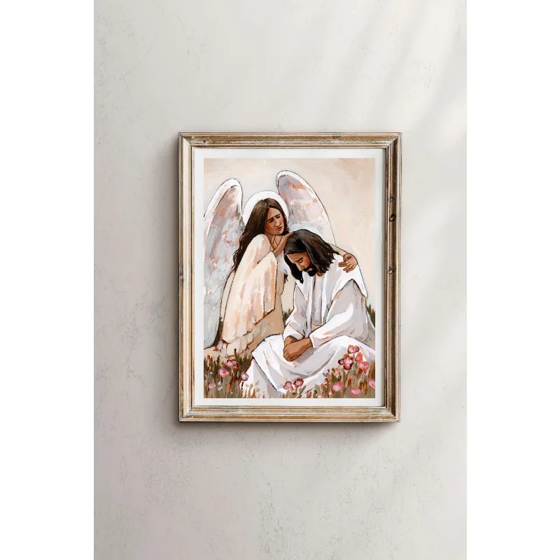 Affiche de la Bible Chrétienne Jélaunissant Croix Mise en Governor Seau des Oiseaux Impression sur Toys NAMde Salon Ar