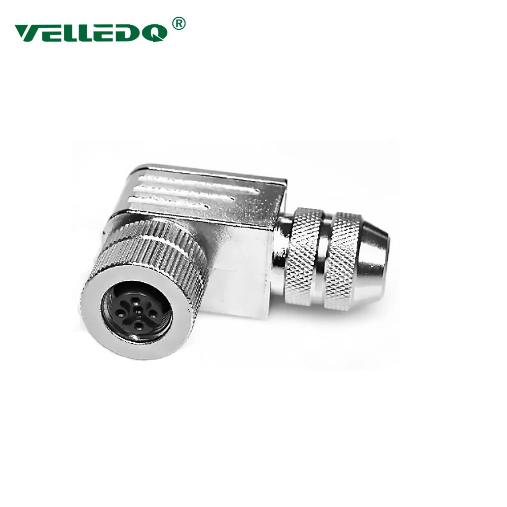 

M12 Connector, Female, 5 Holes, Shielding, Angle, IP65, PG7, CE, ROHS