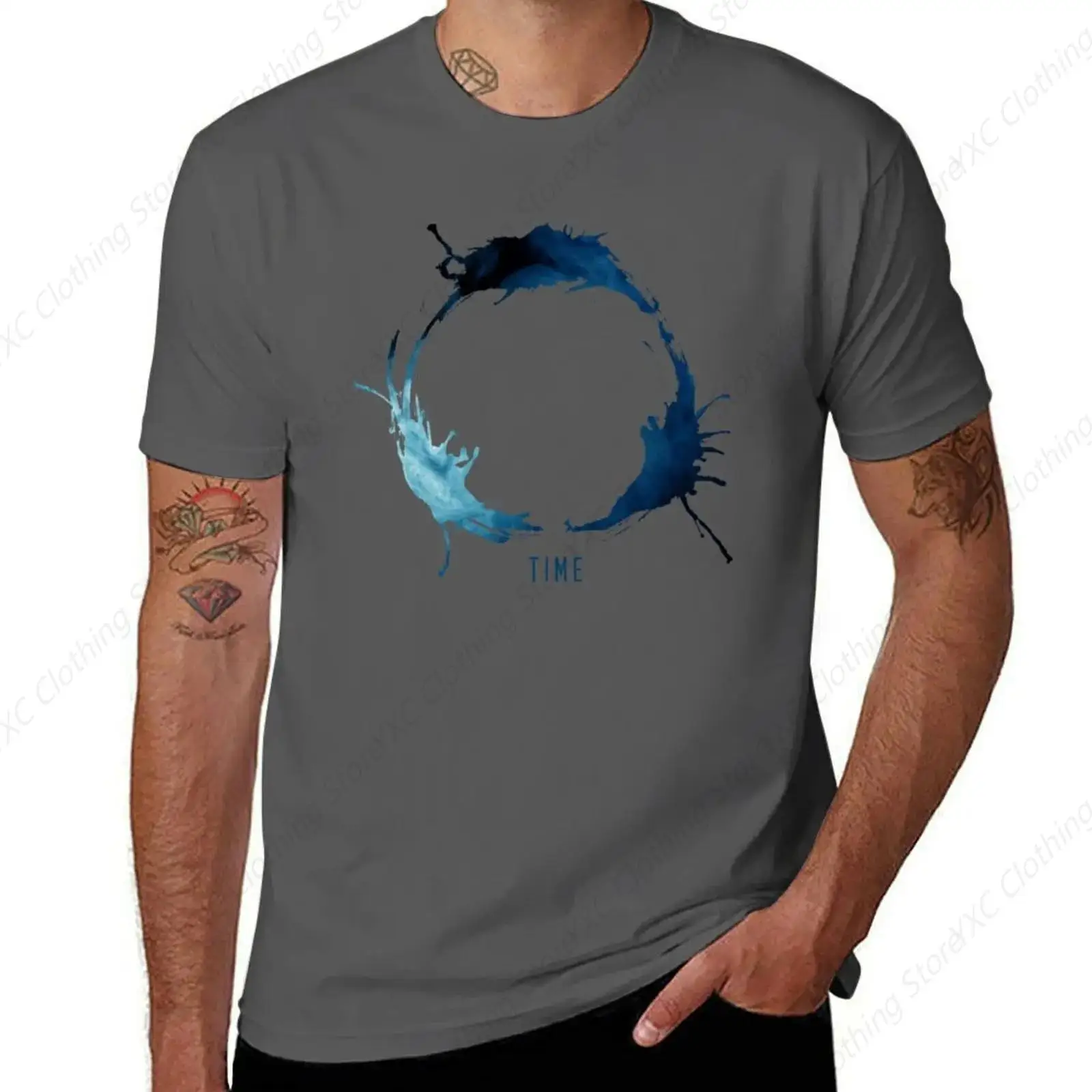 Мужская футболка с коротким рукавом и круглым вырезом Размеры S - 6XL