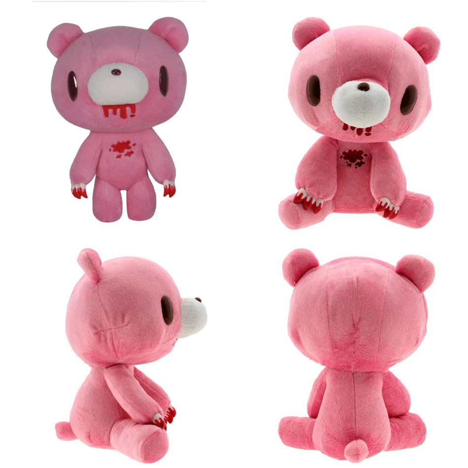 

24cm Gloomy Bear Plush Toy Bloodthirsty Pink Bear Soft Stuffed Pillow Doll For Kids Birthday Christmas Halloween Gifts
