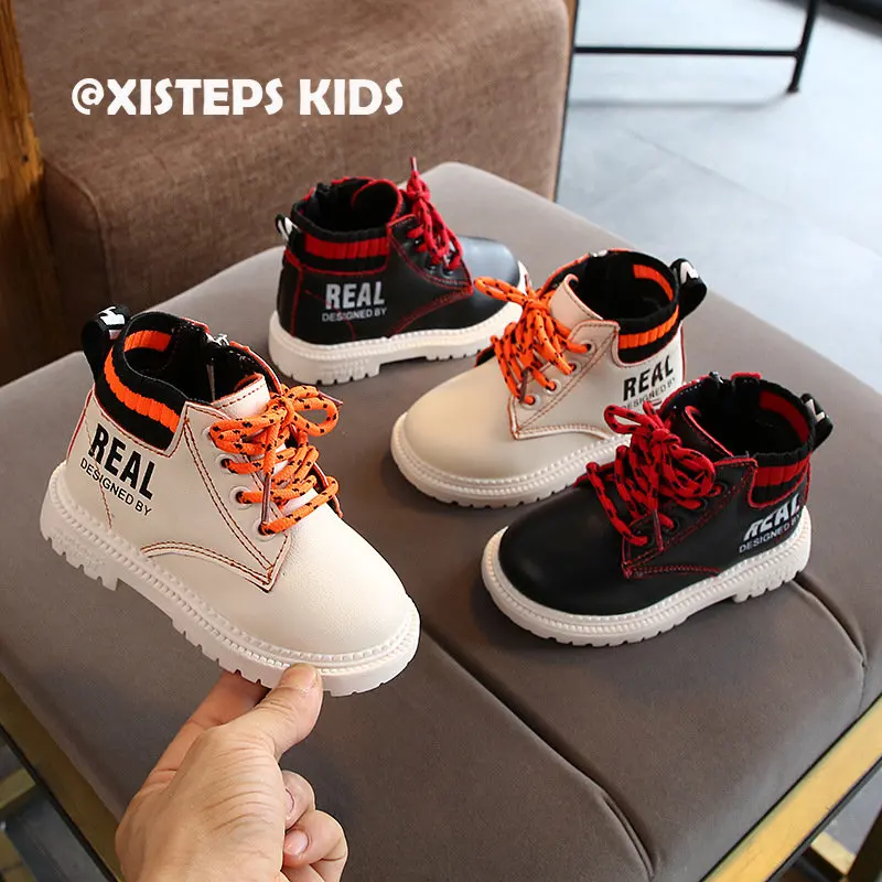 

Fashion Ankle Boot For 1-7Y Toddler Girls Boys Rubber Sole Zip Up Warm Winter Shoes For Kids Black Beige Botas Infantil 2023