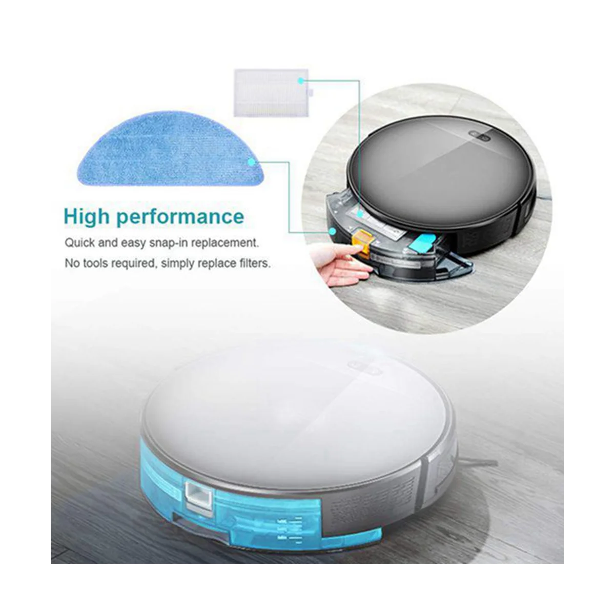 

10PCS Replacement Kit Mop for FL022 / 800T Robot Vacuum Accessory