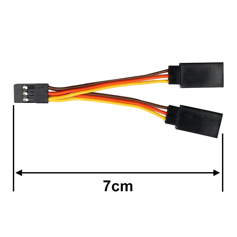 

5 Pcs JR/Futaba Style Servo 1 To 2 Y Harness Leads Splitter Cable Male To Female Extension Lead Wire for RC Models 7Cm