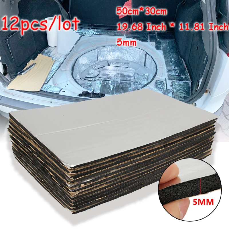 

12pcs/lot Vehicle Insulation Closed Cell Foam Sheet Fiberglass 5mm Car Van Sound Proofing Deadening Insulation Hood Insulation