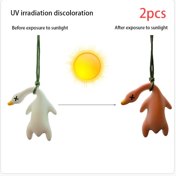 

Интересный автомобильный кулон с жареной уткой и изменением цвета, качающаяся утка, украшение для зеркала заднего вида автомобиля, аксессуары для салона автомобиля