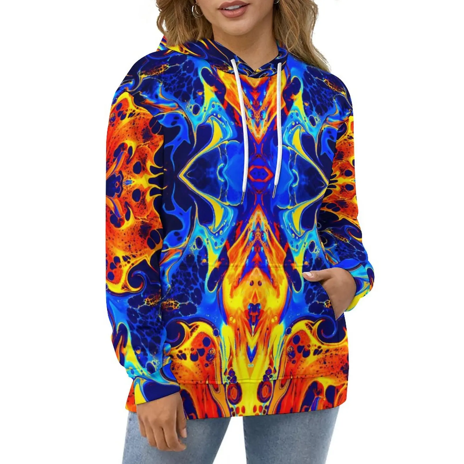 

Neon Paint Print Hoodies Winter Colorful Swirling Hip Hop Oversize Hoodie Womens Long Sleeve Kawaii Design Casual Sweatshirts