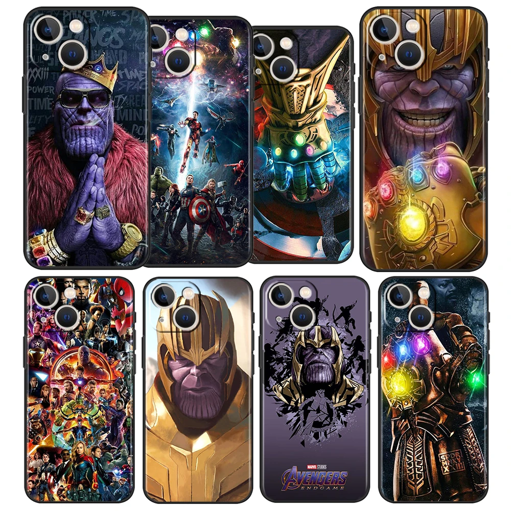 

Hero Marvel Cool Thanos Phone Case For Apple iPhone 14 13 12 11 Pro Max Mini XS Max X XR 7 8 Plus 5S Silicone Black Shell