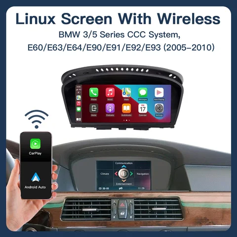 CARABC беспроводной Carplay и Android авто, 4,3-дюймовая автомобильная навигация для BMW 8,9 серии E60/E63/E64/E90/E91/E92/E93 (3/5-2005) ccc s