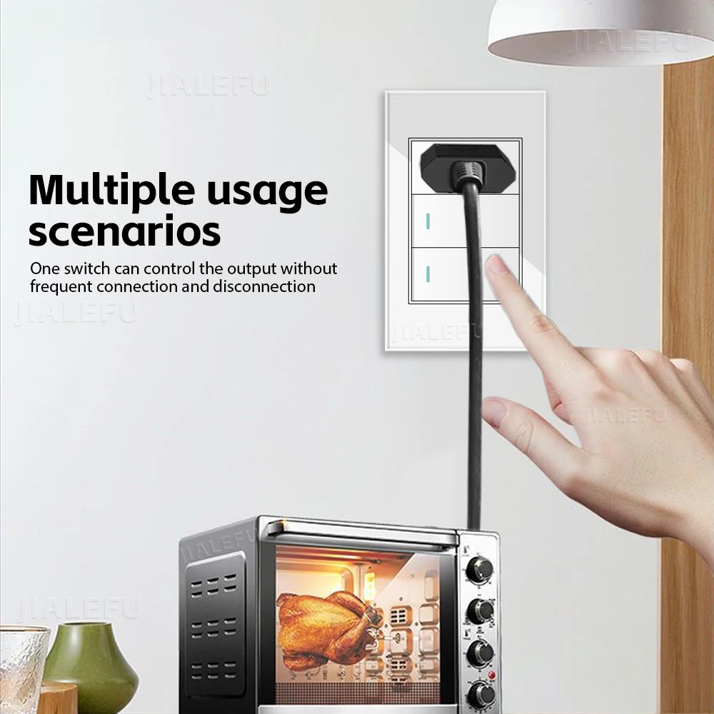 Настенная розетка из закаленного стекла 4 х2 10 А 20 белый зеркальный параллельный