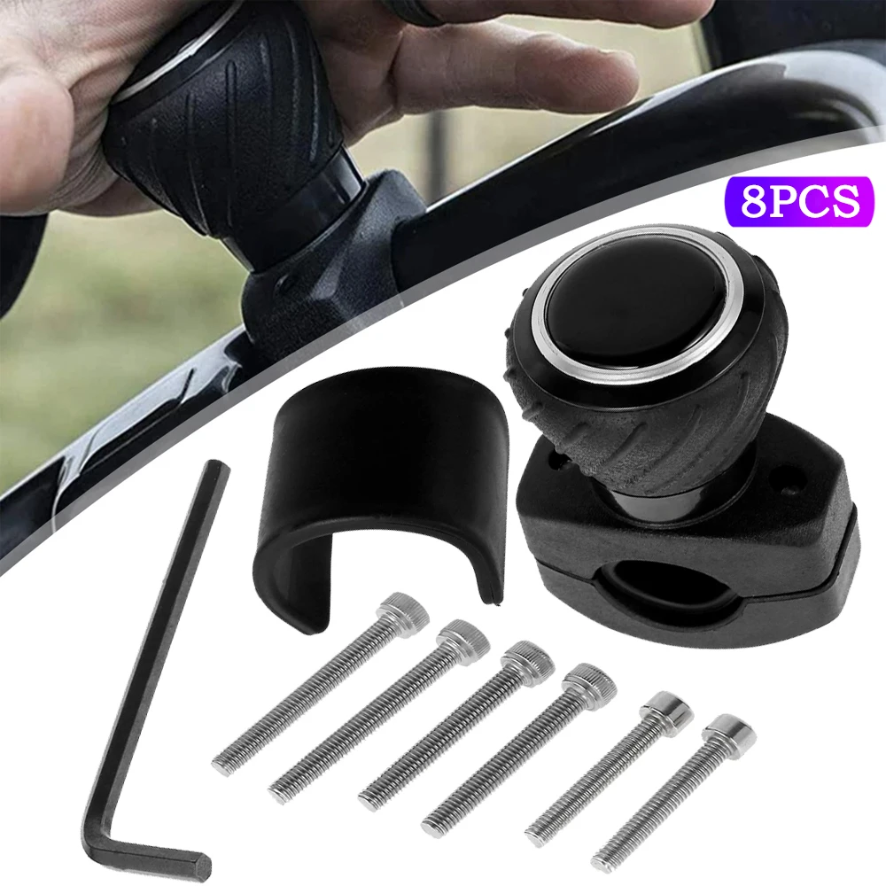 Black Steering Wheel Spinner Knob Universal Power Handle w/ 