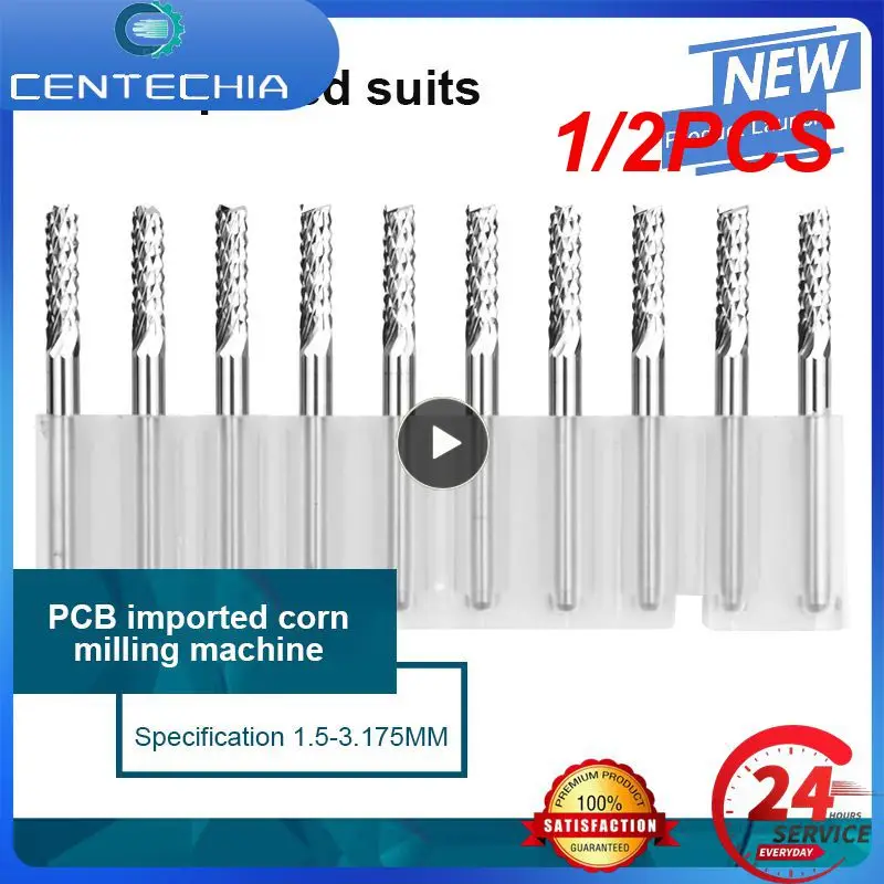 

1/2PCS End Mills 3.175mm Shank Single Flute Spiral Router Bits For Cut Wood/Plastic 1 Flute CNC Milling Cutter Engraving Milling