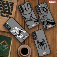 marvel iron man case cover for samsung galaxy s22 s21 s20 fe s 22 ultra 5g s9 s10 plus shockproof matte cases fundas spider man