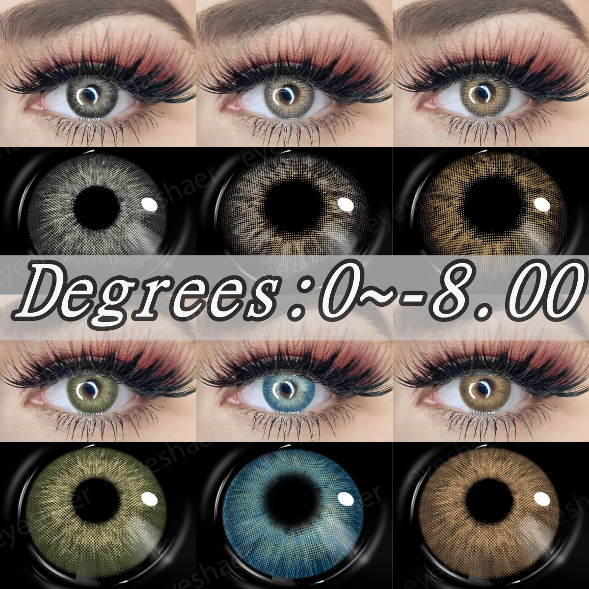 

Цветные контактные линзы для коррекции зрения, 1 пара, линзы для коррекции миопии, синие линзы для глаз с диоптриями, Модные цветные линзы