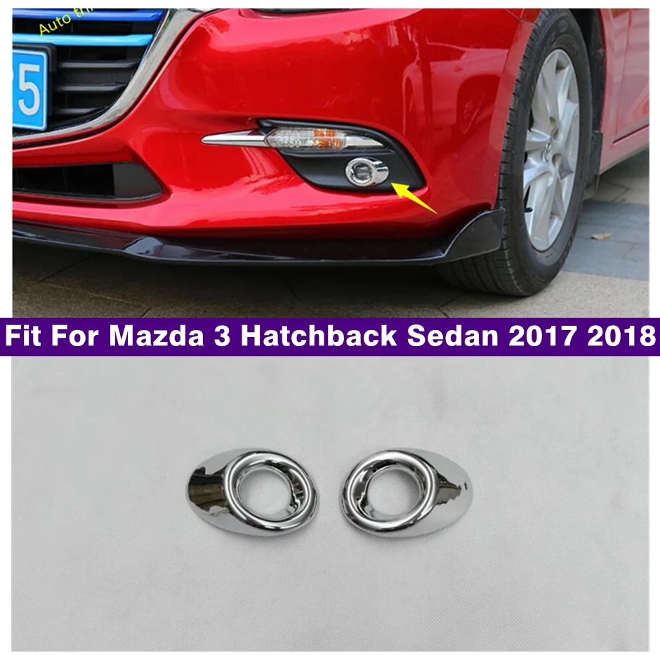 Parachoques delantero cromado, luces antiniebla, decoración de lámparas, cubierta de anillo, ajuste para Mazda 3 Sedan Hatchback 2017 2018, accesorios exteriores