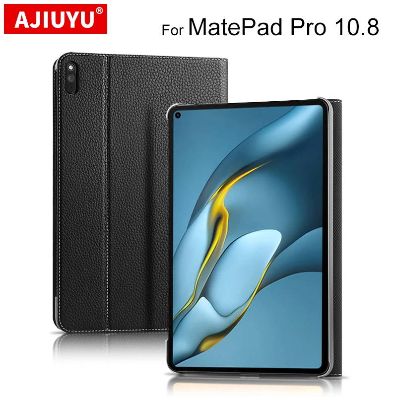 

Чехол из воловьей кожи для планшета Huawei MatePad Pro 10,8 дюйма 2021 2020, защитный флип-чехол из натуральной кожи с автоматическим переходом в спящий режим и пробуждением