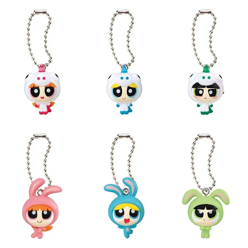 Оригинальные фигурки Bandai Gashapon, 6 шт., аниме-фигурки Powerpuff Girls, игрушки Blossom для детей, подарок, коллекционные модели, украшения (art.: 3920d9be552d8) - 3920d9be552d8