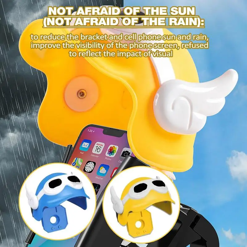 

Umbrella Phone Shade With Cute Ear Sun Hat Multipurpose Anti Reflective Sun Shield For Motorcycle Cars Mobile Phone Holder