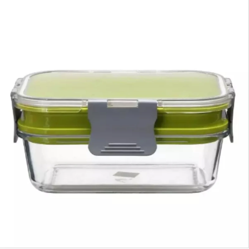 

High Borosilicate Glass Double Layers Lunch Box With Colorful Lid