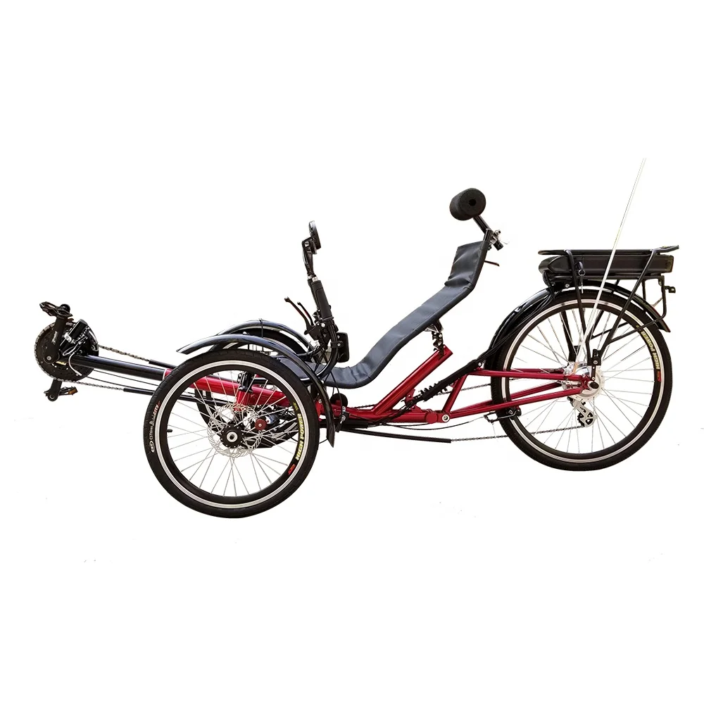 

New Traveling Rear Suspension Three wheel Electric 500watt Recumbent Tricycle Bike