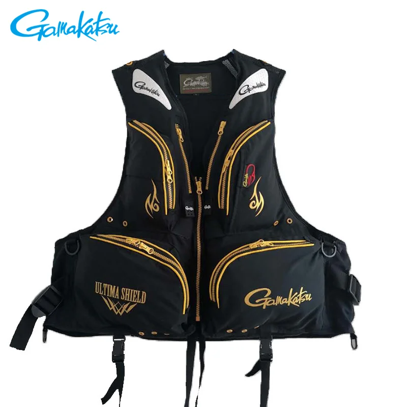 

Gamakatsu Fly Fishing Vest with Multi Pockets Lightweight Life Jacket Waterproof Fishing Clothes Fishing Backpack for Men