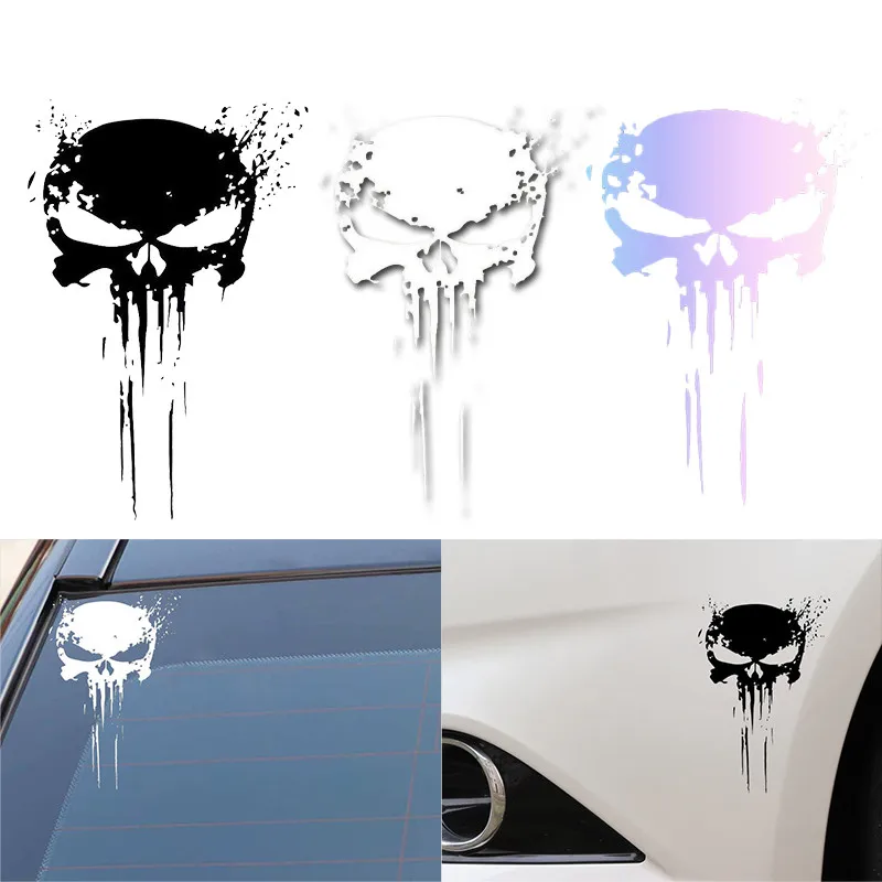 

Skull Sticker Reflective Car Stickers 3D Blood Splatter PET Decal 22*15cm Auto Decoration Styling Accessories Universal Stickers