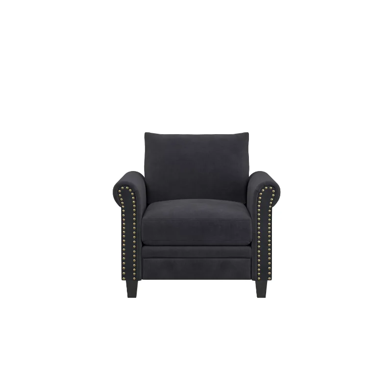 

Lifestyle Solutions Fallon Armchair with Nail Head Trim, Gray Fabric